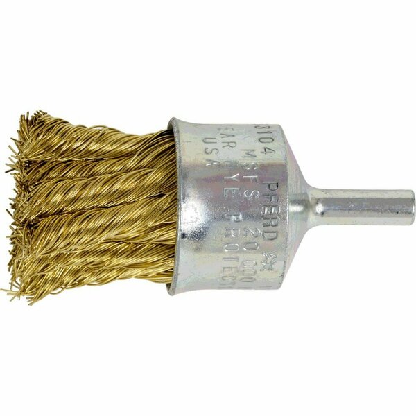 Pferd 83104 1in Knot Wire End Brush Flared Cup .014 Brass Wire 1/4in Shank 83104-PFERD
